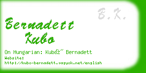 bernadett kubo business card